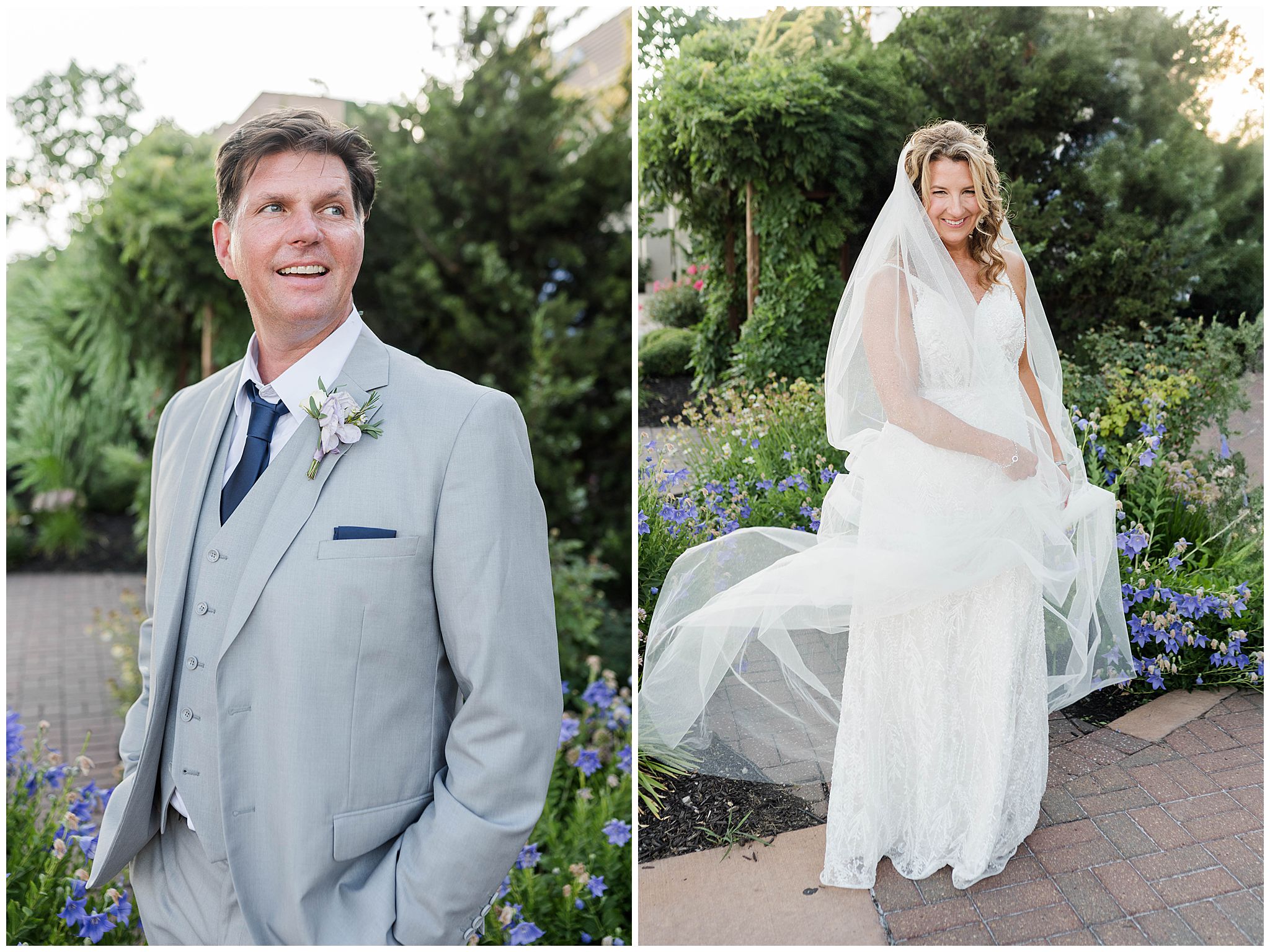 Classic bride and groom portraits outside The Venue in Overland Park taken by Taylor Kelley Photography.