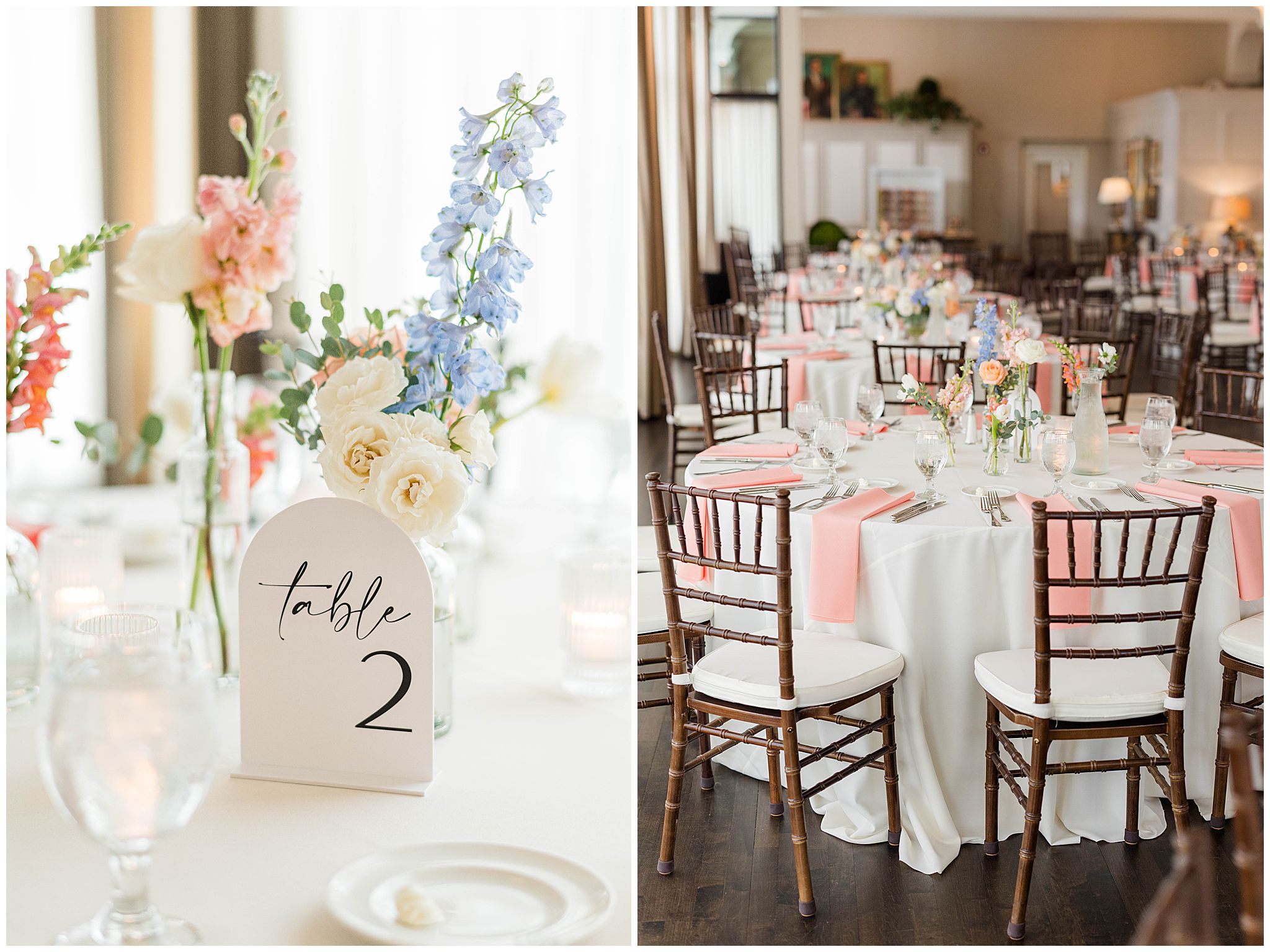 Bright florals as the center